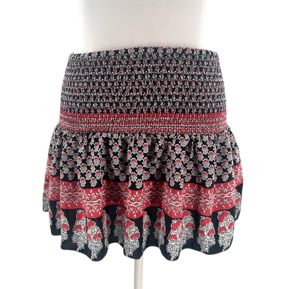 Ulla Johnson Kenza Skirt Light Indian Floral silk smocked boho mini sz 2